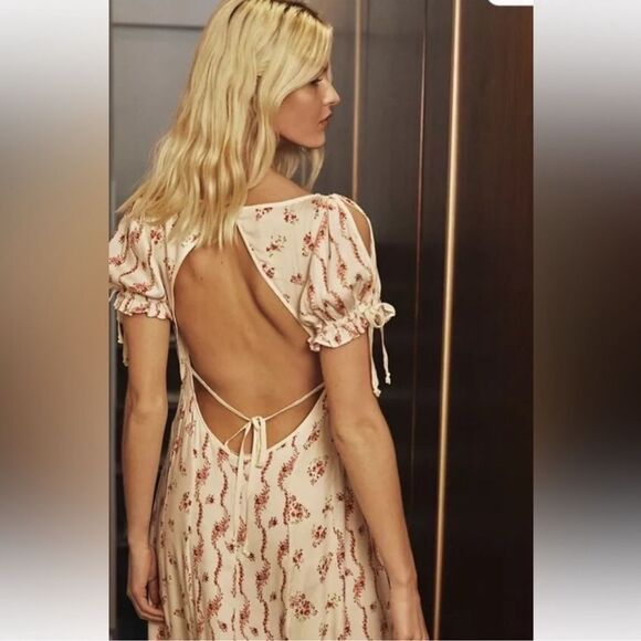 NEW FREE PEOPLE Magdalena Midi Dress In Ivory Combo MSRP $198 Size 6 - Picture 5 of 9